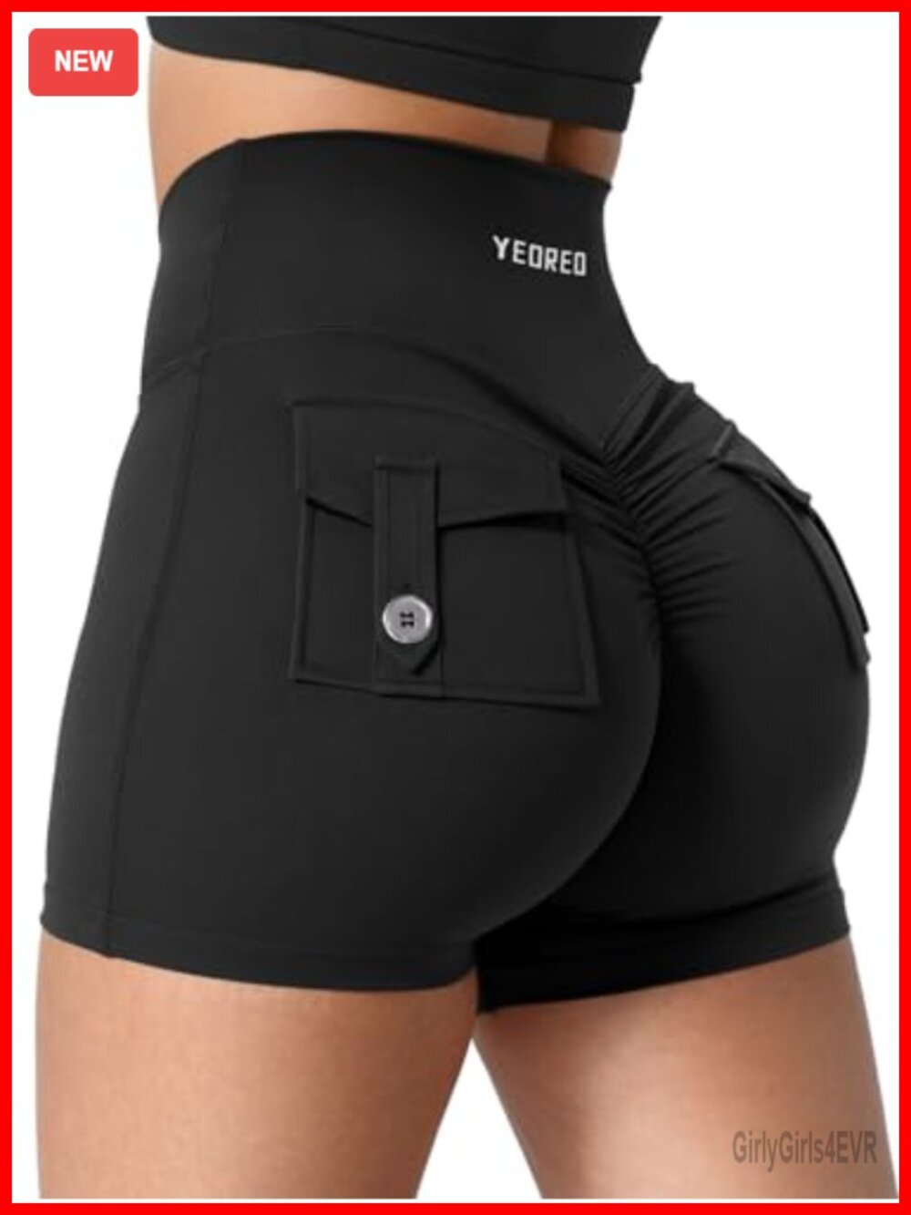 Women's Scrunch Workout Shorts with Pockets High Rise Biker Gym Active